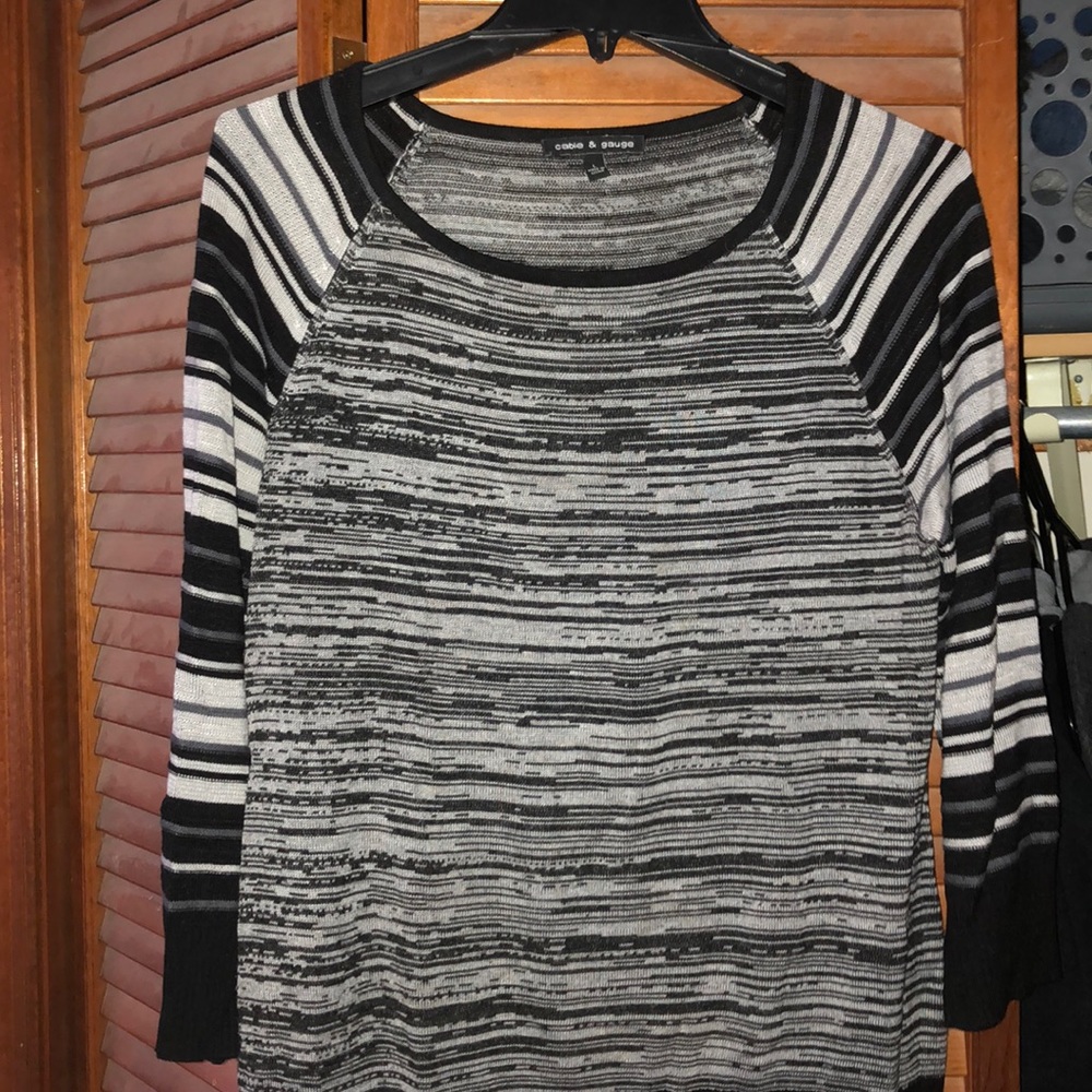 Cable and gauge sweater